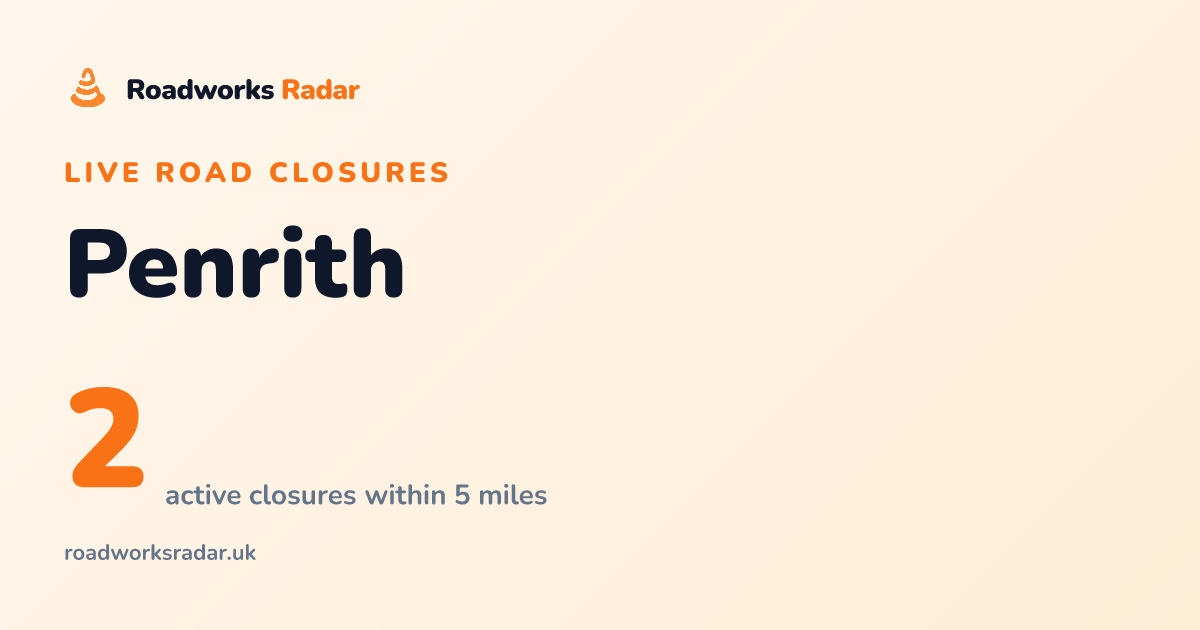 Road Closures in Penrith | Live Map & Updates