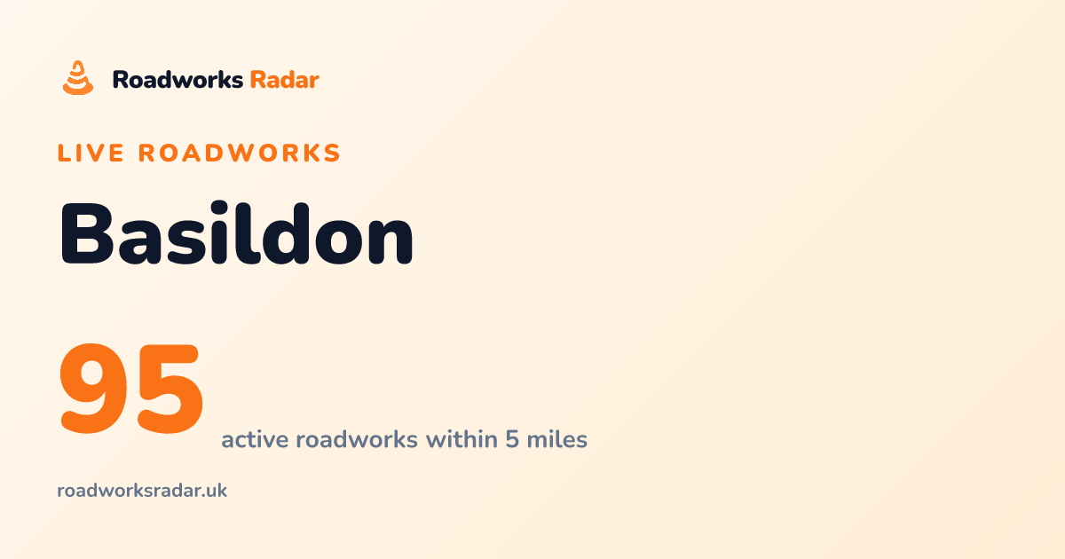 Roadworks in Basildon | Live Map & Route Alerts