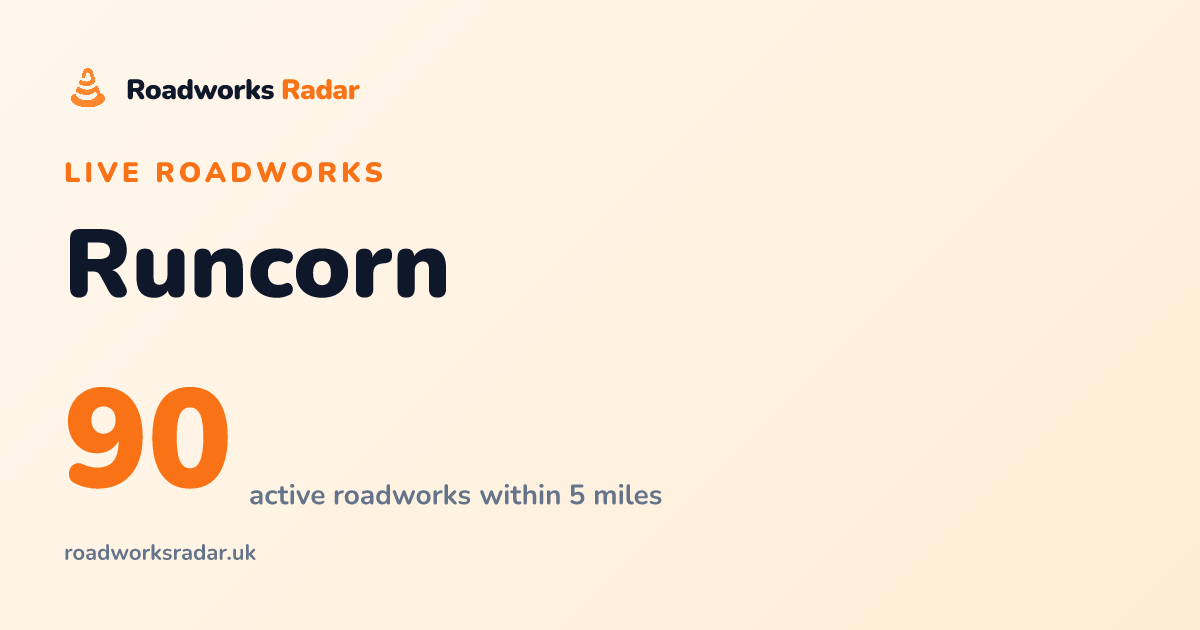 Roadworks in Runcorn | Live Map & Route Alerts
